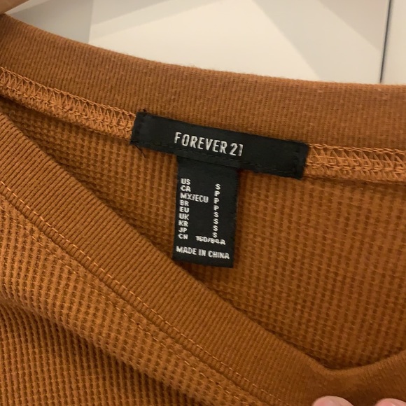 Copper cropped waffle long sleeve - Picture 3 of 4